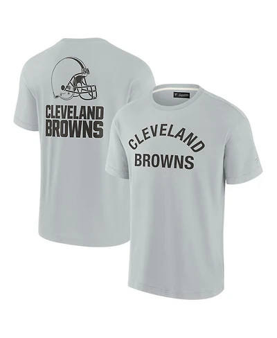 Men's and Women's Fanatics Signature Gray Cleveland Browns Super Soft Short Sleeve T-shirt