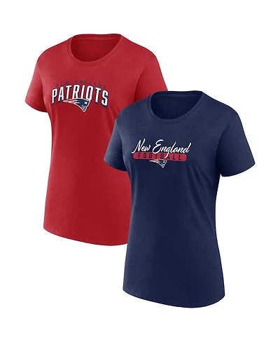 Women's Fanatics Navy, Red New England Patriots Fan T-shirt Combo Set