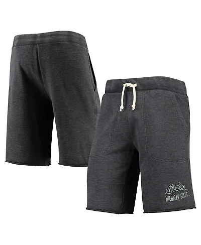 Men's Heathered Black Alternative Apparel Michigan State Spartans Victory Lounge Shorts