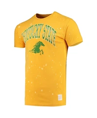 Men's Original Retro Brand Gold Kentucky State Thorobreds Bleach Splatter T-shirt