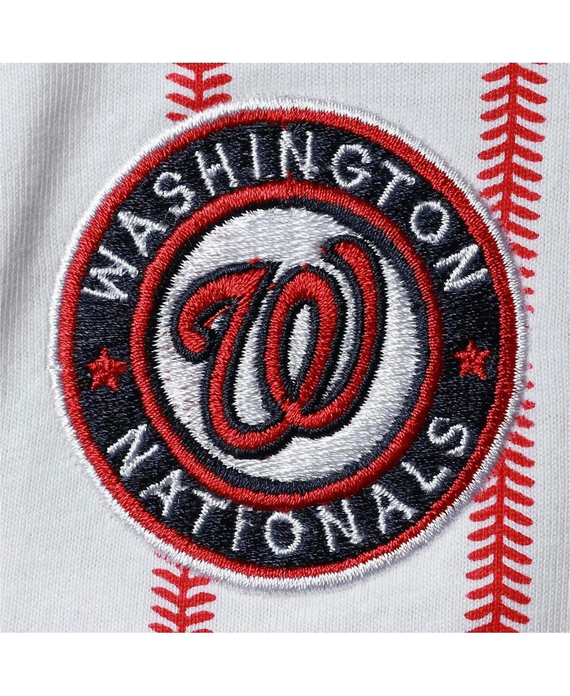 Infant Boys and Girls White Washington Nationals Pinstripe Power Hitter Coverall