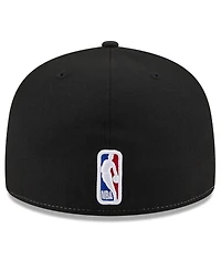 Men's New Era White, Black Utah Jazz Back Half 59FIFTY Fitted Hat