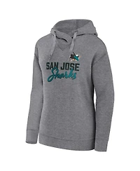 Women's Fanatics Heather Gray San Jose Sharks Script Favorite Pullover Hoodie