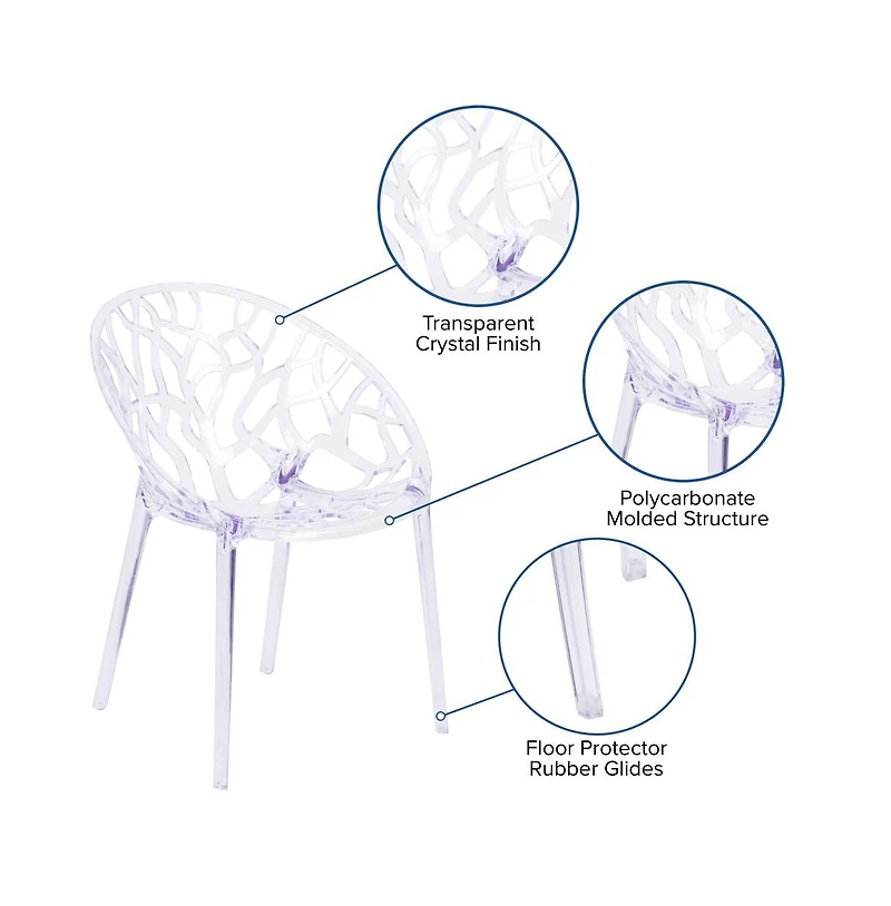 Emma+Oliver 4 Pack Transparent Stacking Side Chair