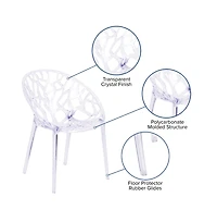 Emma+Oliver 4 Pack Transparent Stacking Side Chair