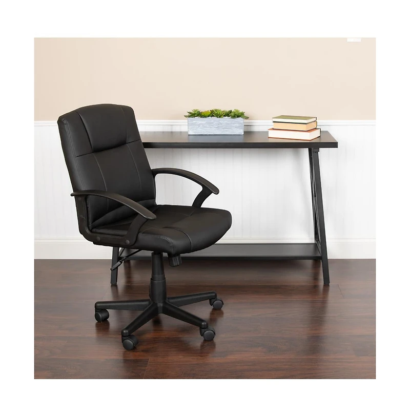 Emma+Oliver Fundamentals Mid-Back Padded Task Office Chair With Arms