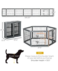 PawHut Heavy-Duty Puppy Playpen for Dogs Indoor or Outdoor W/ Door