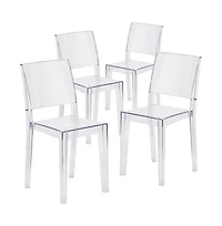 Emma+Oliver 4 Pack Transparent Stacking Side Chair