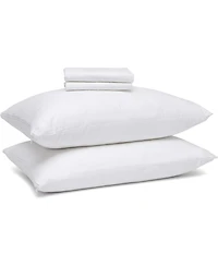 Circles Home 100% Cotton Breathable Pillow Protector with Zipper – White ( Pack