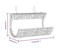 vidaXL Cat Bed with Cushion Water Hyacinth 14.6"x7.9"x7.9"