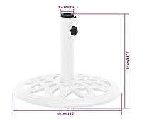 Umbrella Base White 15.7"x15.7"x12.6" Cast Iron