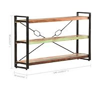 3-Tier Bookcase 55.1"x11.8"x31.5" Solid Reclaimed Wood