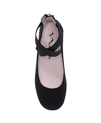 Nina Big Girls Marissa Crisscross Ankle Strap Ballet Flat