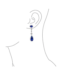 Bling Jewelry Art Deco Red Cubic Zirconia Halo Long Pear Solitaire Teardrop Cz Statement Dangle Chandelier Earrings Pageant Party