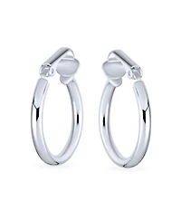 Bling Jewelry Classic Basic Simple Tube Lightweight Clip On Hoop Earrings Non Pierced Ears Sterling Silver .75 Diameter