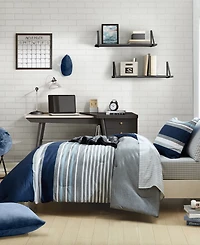 Nautica Heathered Block Reversible 3 Piece Comforter Set, Full/Queen