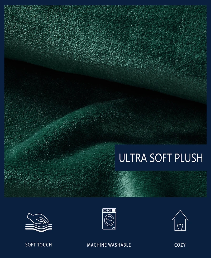 Nautica Solid Ultra Soft Plush Fleece Blanket