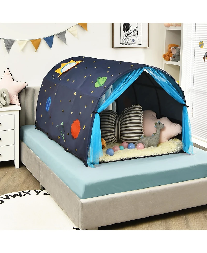 Costway Kids Bed Tent Play Portable Playhouse Twin Sleeping w/Carry Bag