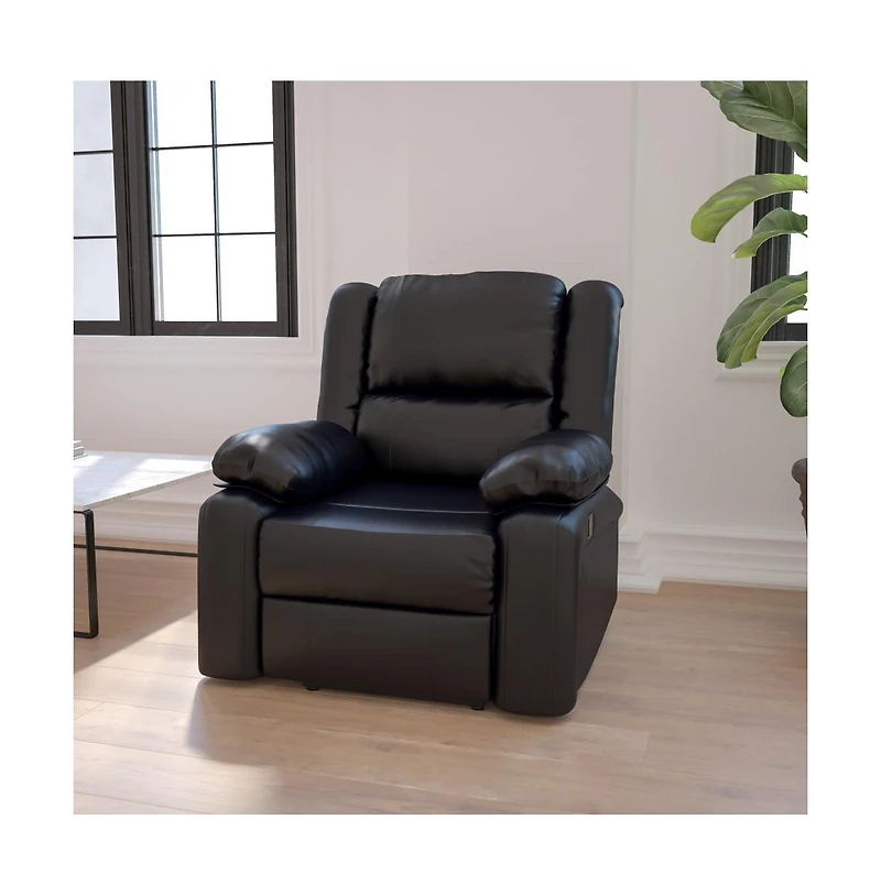 Emma+Oliver Recliner With Bustle Back And Padded Arms