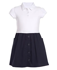 Nautica Big Girls Uniform 2 Tone Interlock Dress