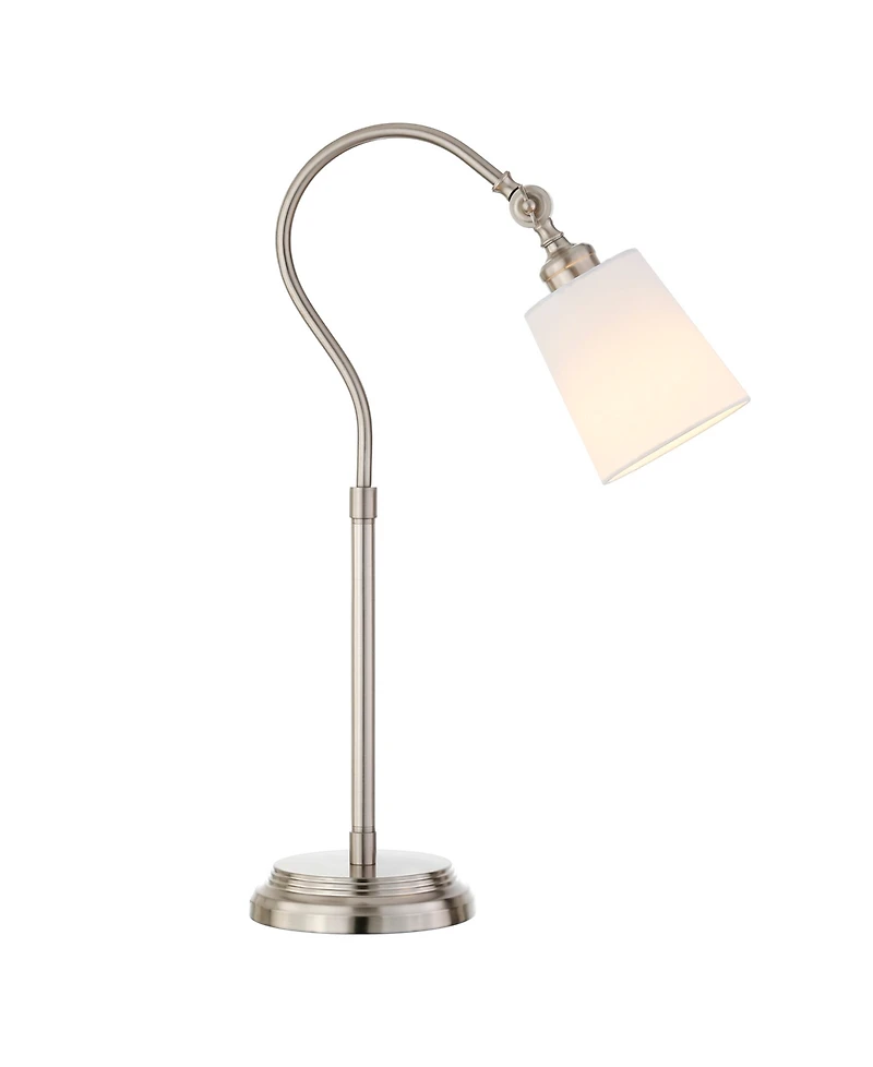 Hudson & Canal Harland 25" Linen Shade Tall Arc Table Lamp