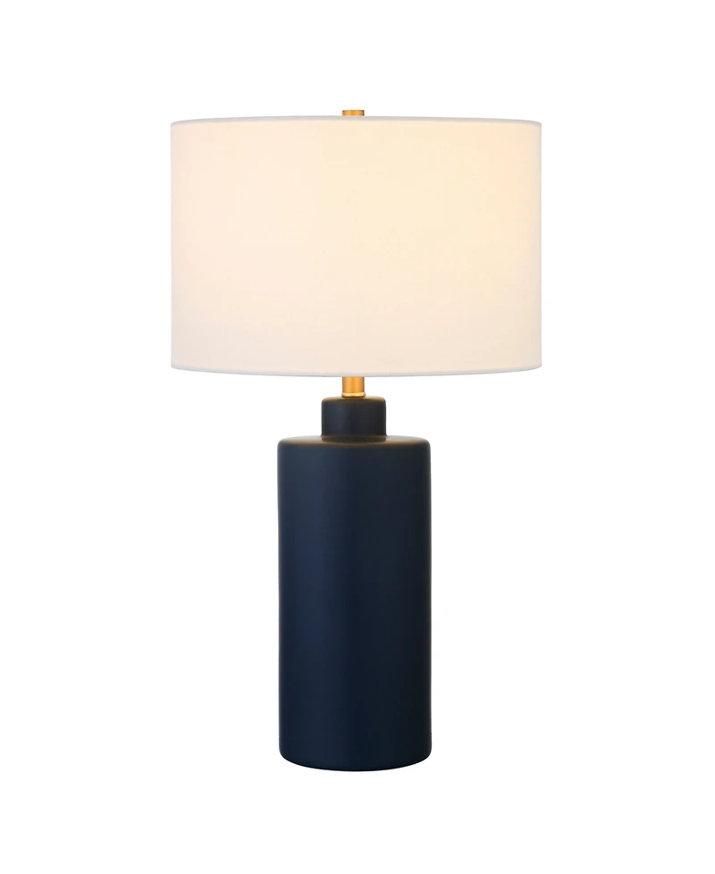 Hudson & Canal Carlina 25" Linen Shade Tall Ceramic Table Lamp