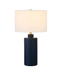 Hudson & Canal Carlina 25" Linen Shade Tall Ceramic Table Lamp