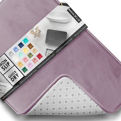 Ultra Soft Non-Slip Plush Memory Foam Bath Rug - Large 20"x32" Tiled Design