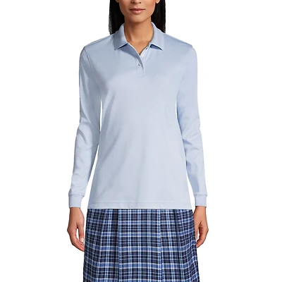 Lands' End Women's Tall Long Sleeve Interlock Polo Shirt