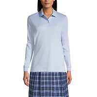 Lands' End Women's Tall Long Sleeve Interlock Polo Shirt