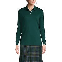 Lands' End Women's Tall Long Sleeve Interlock Polo Shirt
