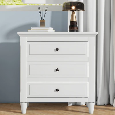 Streamdale 3-Drawer Nightstand Storage Wood Cabinet