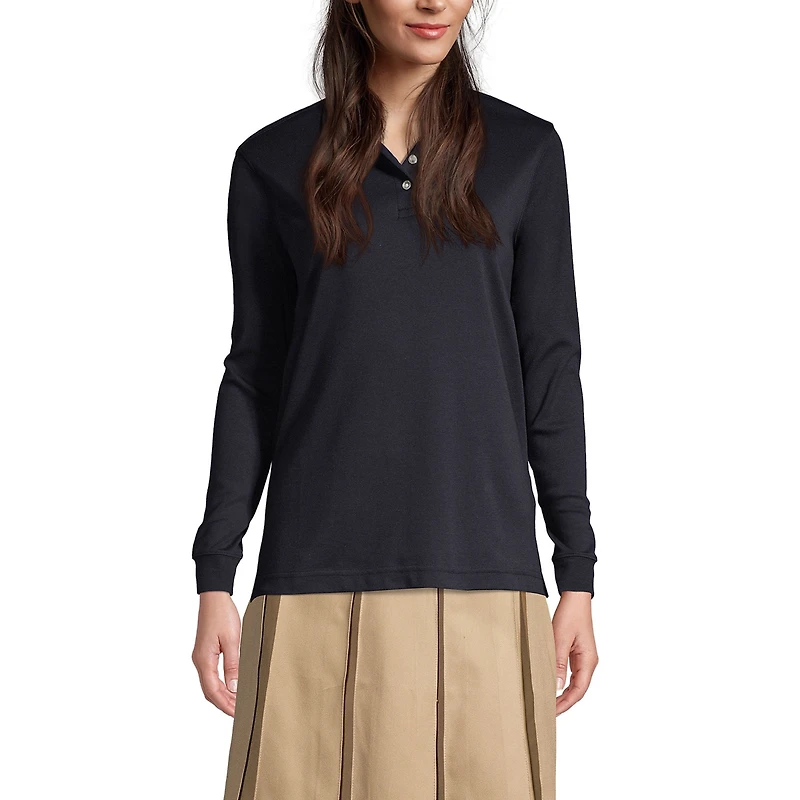 Lands' End Women's Long Sleeve Interlock Polo Shirt
