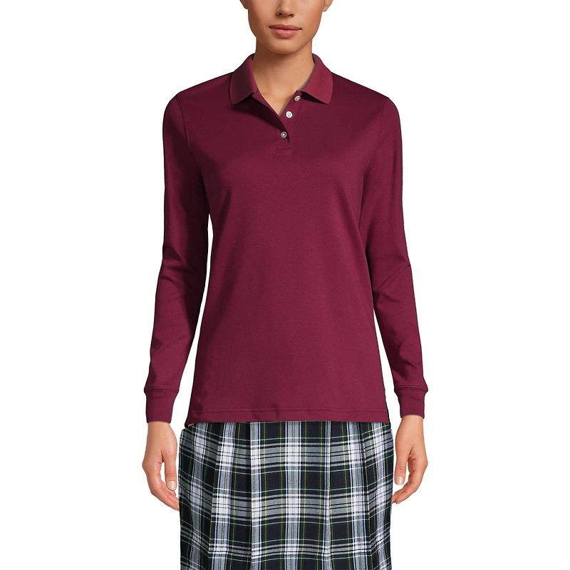 Lands' End Women's Long Sleeve Interlock Polo Shirt