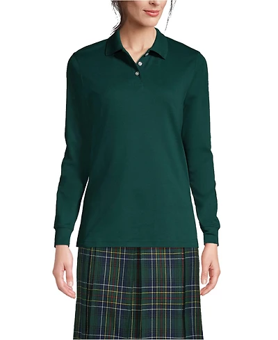 Lands' End Women's Long Sleeve Interlock Polo Shirt
