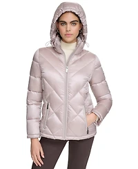 Calvin Klein Women's Shine Hooded Packable Puffer Coat, Created for Macy's