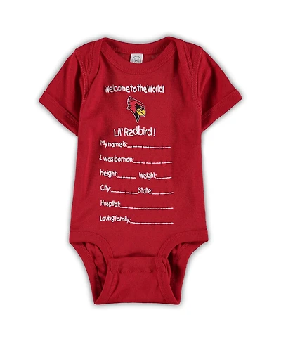 Newborn and Infant Boys and Girls Red Illinois State Redbirds Welcome to the World Bodysuit