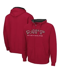Men's Colosseum Cardinal Mit Engineers Arch & Logo 3.0 Full-Zip Hoodie