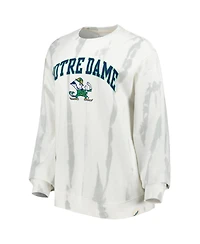 Men's League Collegiate Wear White, Silver Notre Dame Fighting Irish Classic Arch Dye Terry Pullover Sweatshirt
