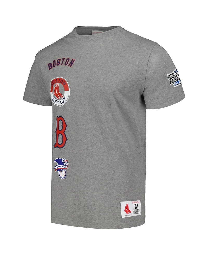 Men's Mitchell & Ness Heather Gray Boston Red Sox Cooperstown Collection City Collection T-shirt