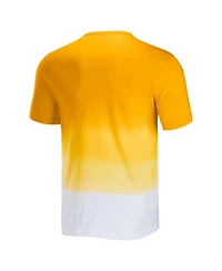 Men's Nfl x Darius Rucker Collection by Fanatics Gold, White Los Angeles Rams Dip Dye Pocket T-shirt