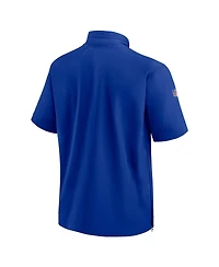 Men's Nike Royal Buffalo Bills Sideline Coach Short Sleeve Hoodie Quarter-Zip Jacket