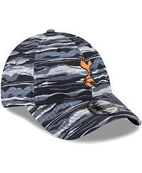 Men's New Era Black Tottenham Hotspur Wave All Over Print 9FORTY Adjustable Hat