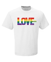 Men's Checkered Flag Sports White Nascar Love Wins T-shirt