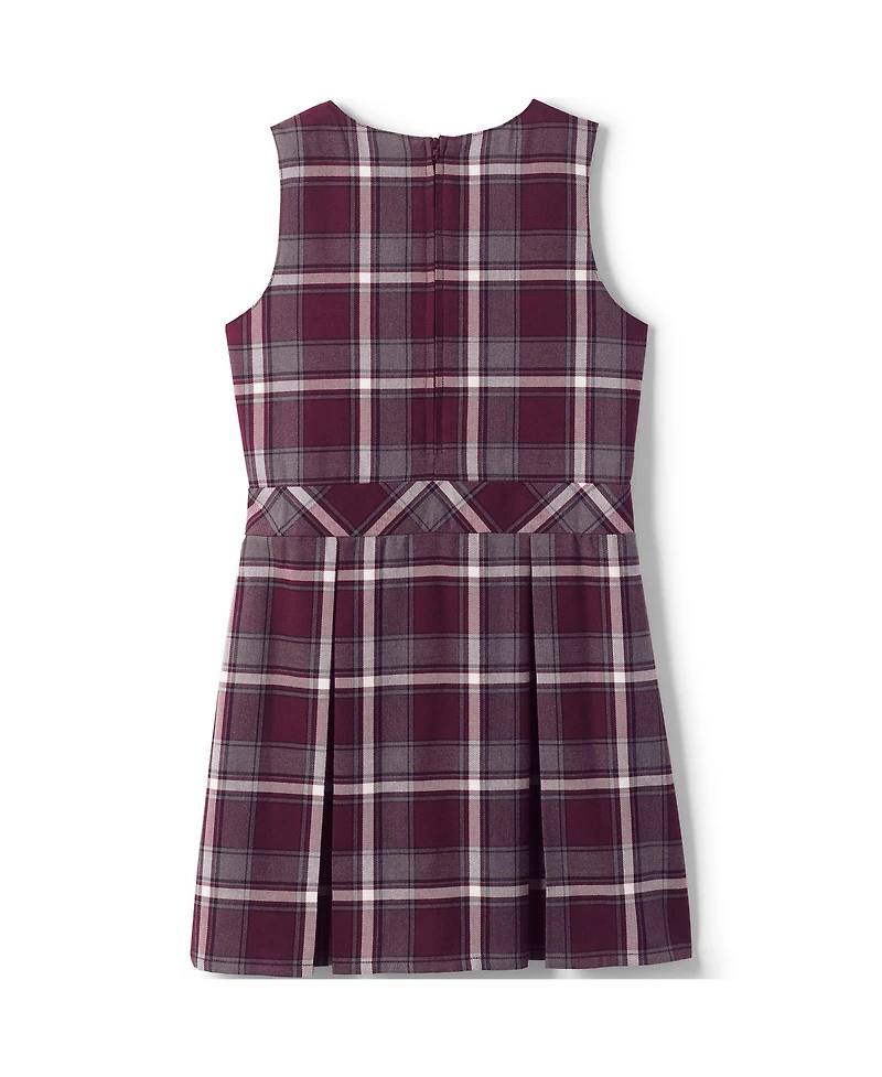 Lands' End School Uniform Girls Plaid Jumper Top of Knee