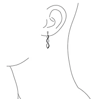 Bling Jewelry Black White Cubic Zirconia Pave Long Infinity Twist Drop Earrings Prom Cocktail Party Cz