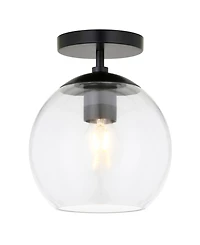 Hudson & Canal Bartlett 9" Glass Shade Wide Semi Flush Mount