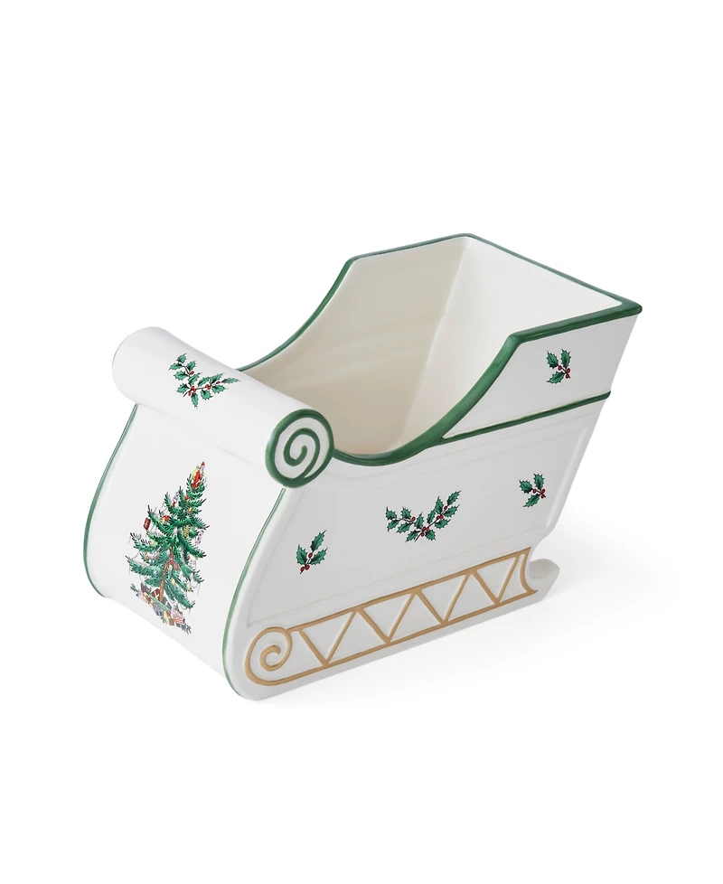 Spode Christmas Tree Figural Sleigh Centerpiece