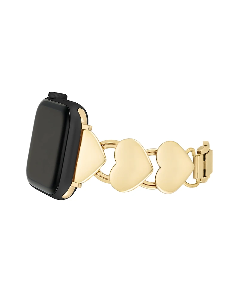 Anne Klein Women's Heart Shaped Alloy Metal Link Bracelet designed for Apple Watch 42mm (Series 10) & 38/40/41mm