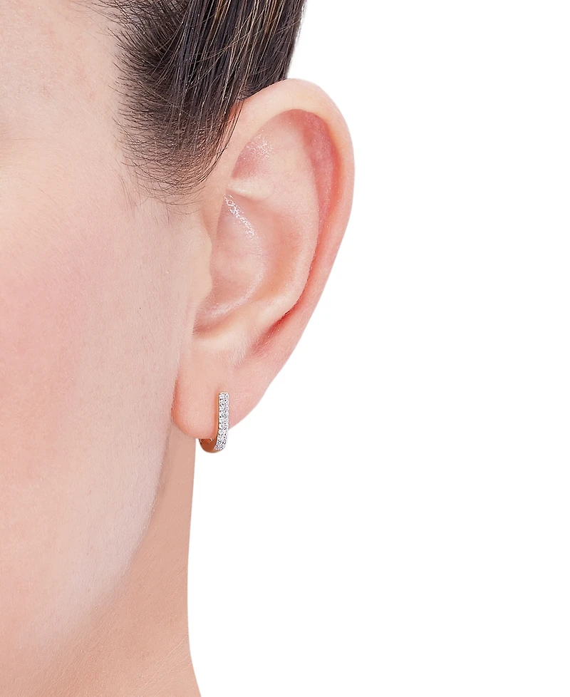 Diamond Oval Hoop Earrings (1/8 ct. t.w.) in 14k Gold-Plated Sterling Silver
